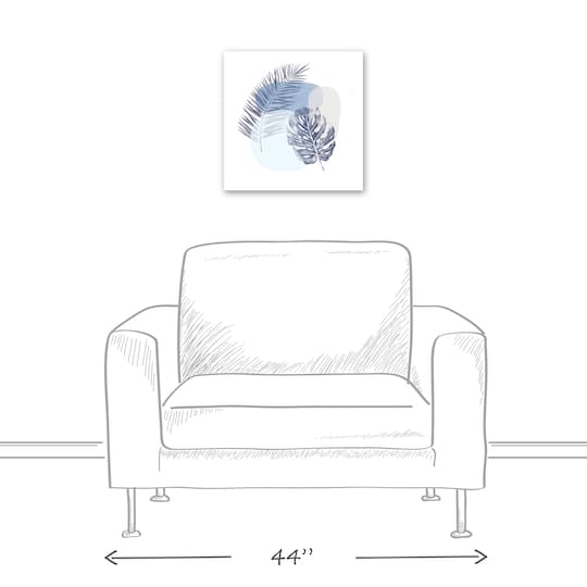 Blue Tropical Leaves Canvas Wall Art